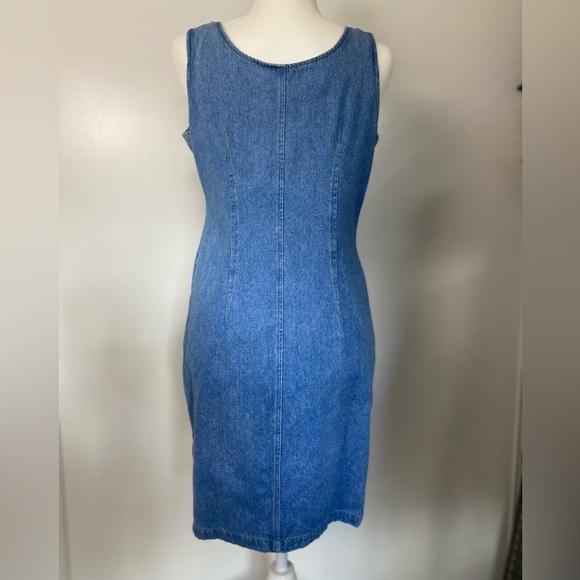 Vintage GOLD RUSH Denim Dress Jewel Buttons Size Medium - Picture 9 of 17